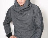 schwarz melierter Hoodie mit besonderem Ärmelschnitt