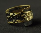 Unique, hand crafted with love, brass ring, Industrial , simple, romantic, rustic, retro, delicate texture, orginal pattern