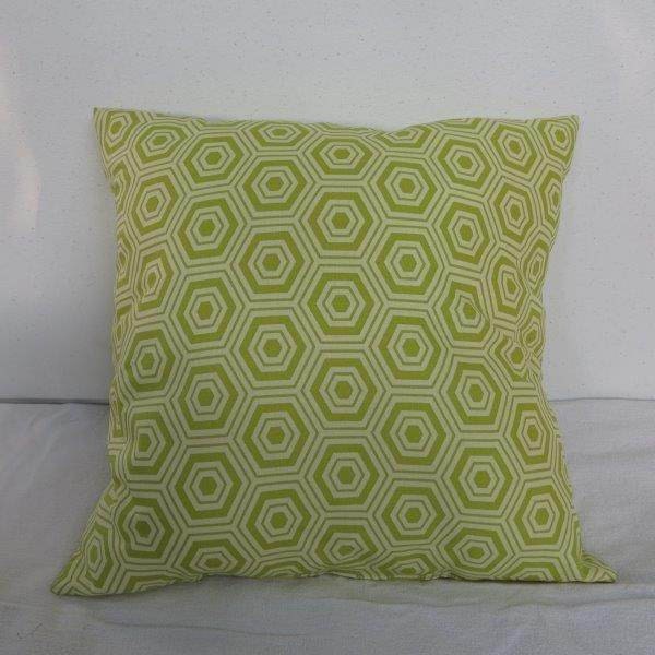 Geometric Print Pillow in Lime Green and Black & White