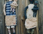 Primitive Black  Doll Pattern Raggedy Ann Style EPattern Stitchery PDF Handpainted Fabric Folkart Folk Art Hickety Pickety 103