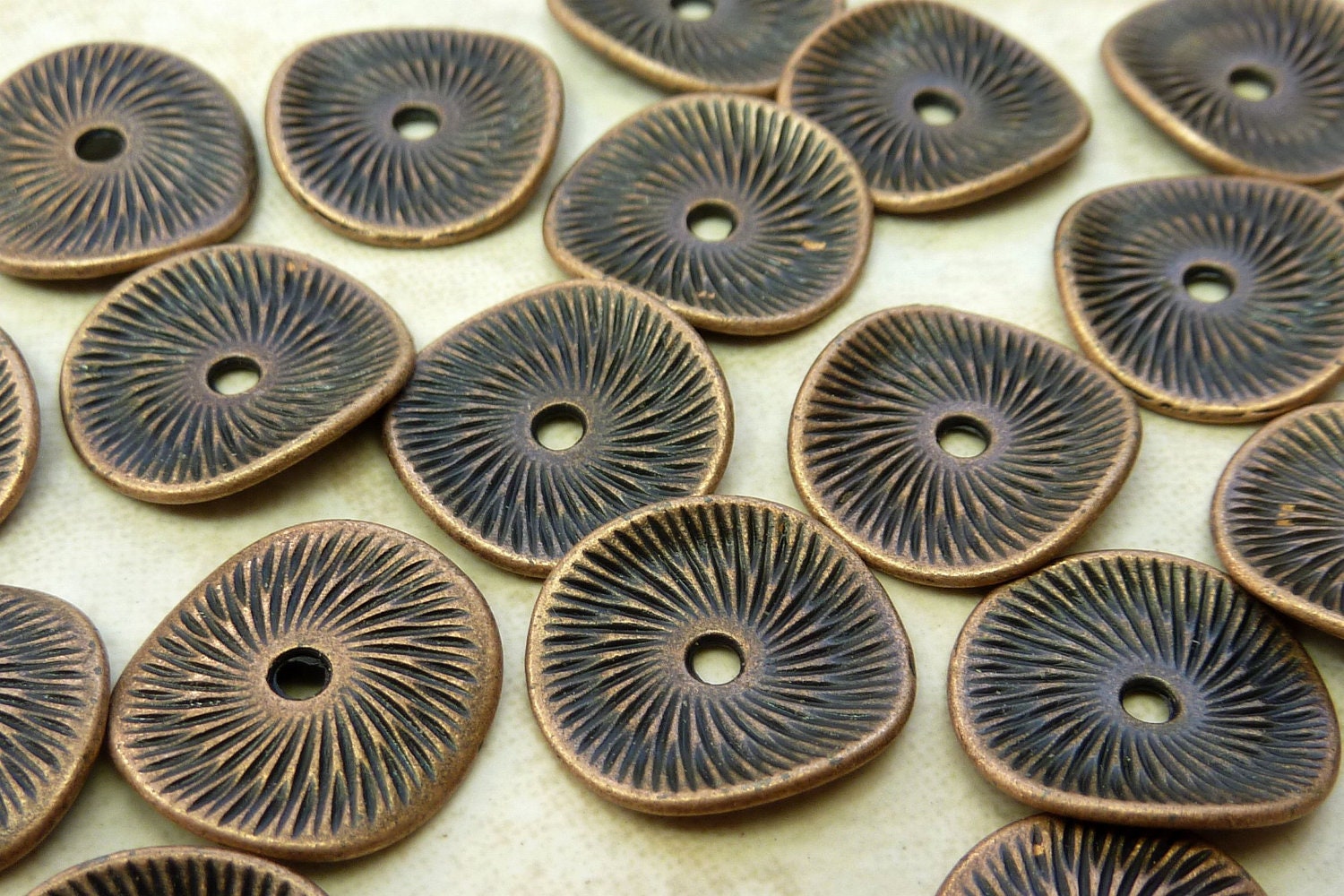 15mm Antique Copper Base Metal Spacer Beads