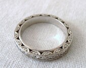 Estate Tacori Pave 1CTW Diamond and Platinum Wedding Anniversary Band