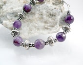 February Birthstone - Purple Amethyst and Silver Bracelet - TouchOfSilver