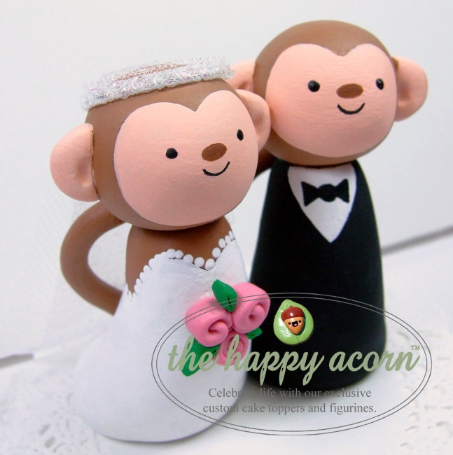 Wedding Cake Topper Monkeys