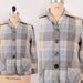 35% OFF 1940s Grey Wool Plaid 49er Jacket - Womens XL - Button Up Shirt Style Rustic 40s Flannel Coat Kerrybrooke