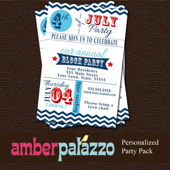 Independence Day/ 4th of July Party Pack - Printable - Personalized