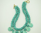 SEDONA /Statement Necklace.Turquoise.Chunky.Multi-Strand.Bib/