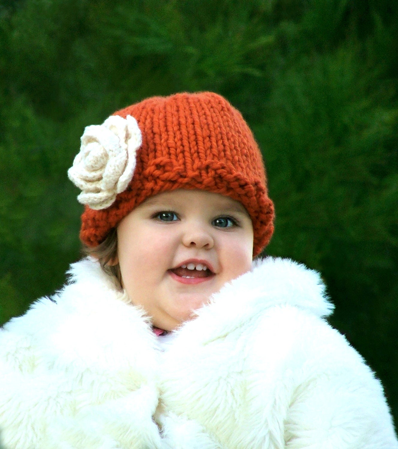 Baby Girl Clothes - Baby Knit Hat - Infant Hat - Newborn - Knitted Hats - Flower Hat -  0-48mo