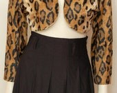 Vintage Norma Kamali Leopard Print Crop Jacket-Size Small