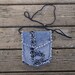 Upcycled Blue Jeans Hip Bag - Denim & Navy Batik Cotton Print Small Bag