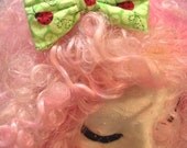 Little Red Ladybugs and Green Leaves Mini Stuffed Nellie Bow