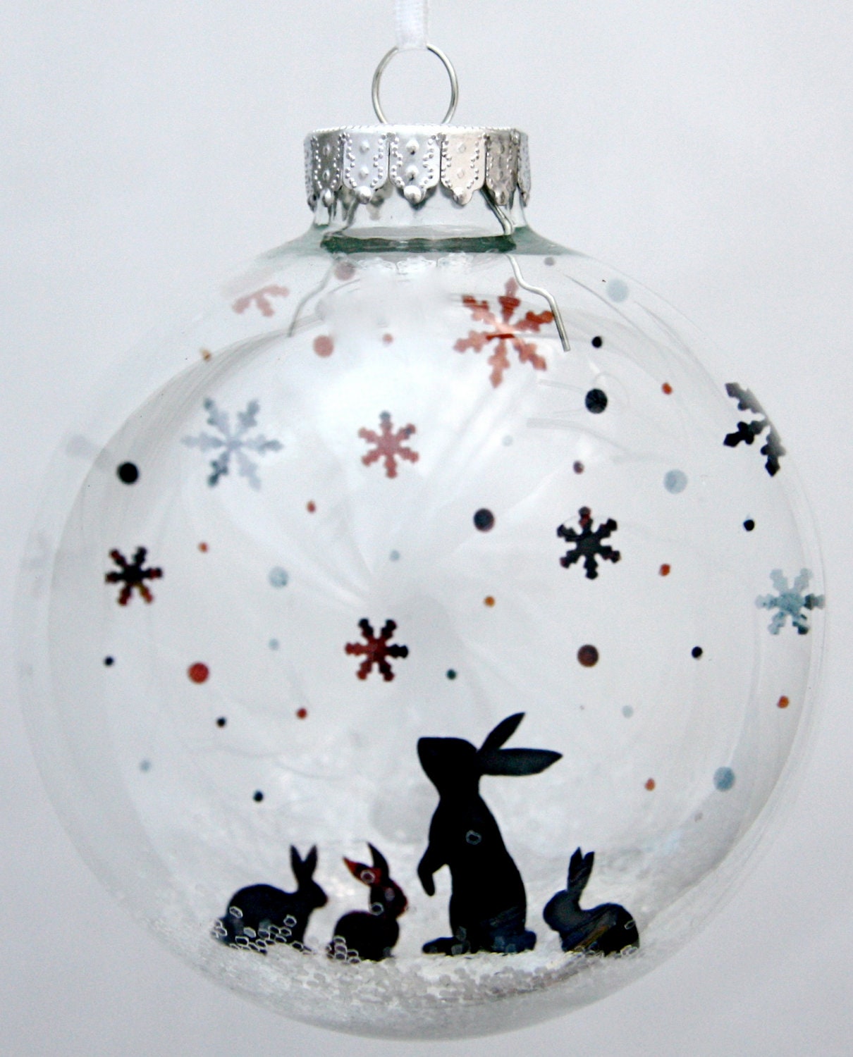 Snow Bunnies - Holiday Ornament