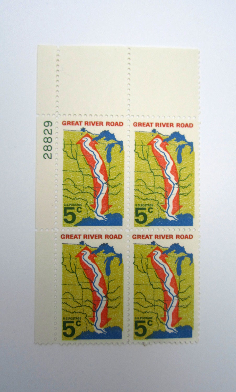 Herbert Bayer - 1970 Great River Road 5 Cent Stamp