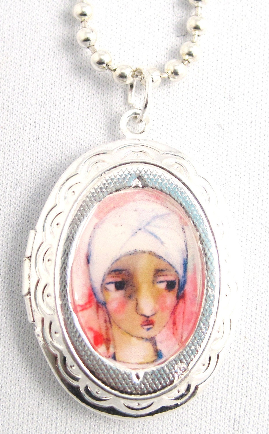 Becca-SIlver Plated Art Locket