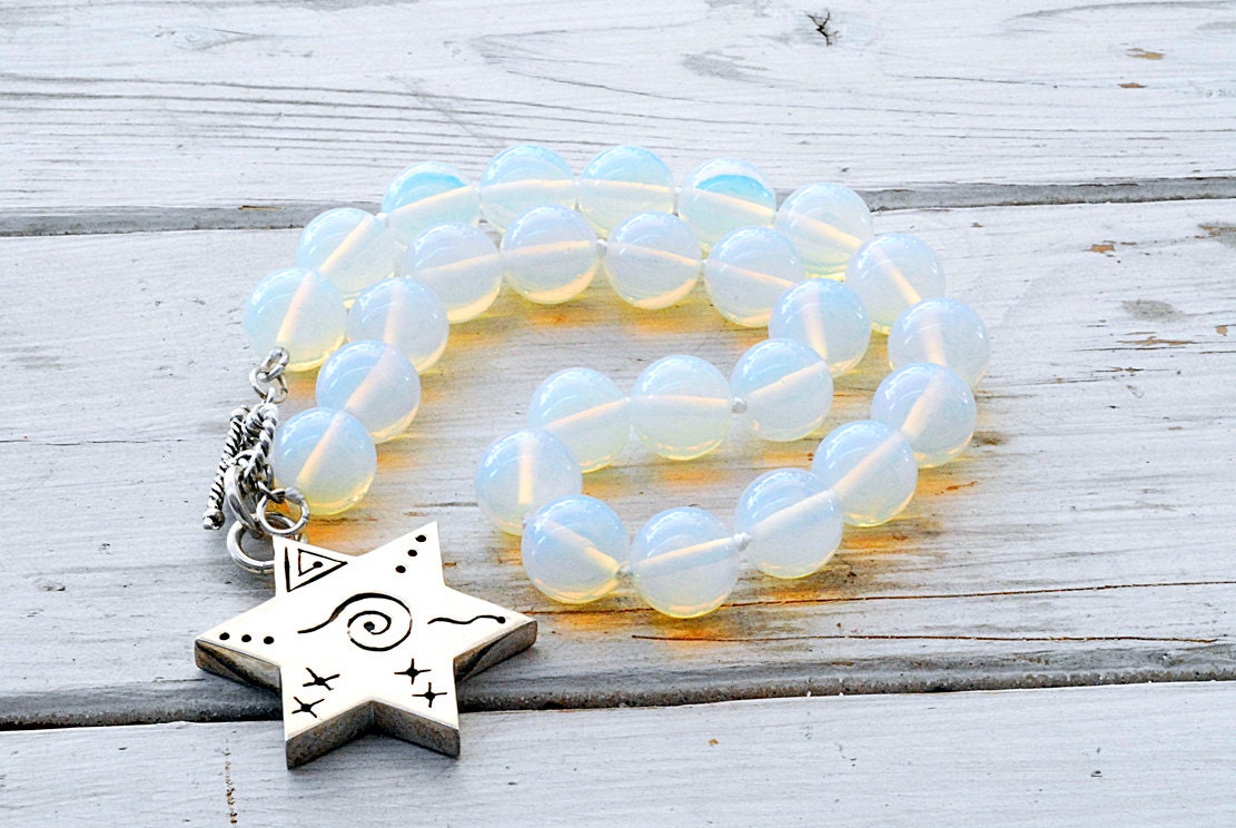 Moonstone Necklace - Silver Star Dreamy Necklace