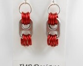POP TOP CHIC Earrings.   Recycled Soda Can Art.  Eco Friendly