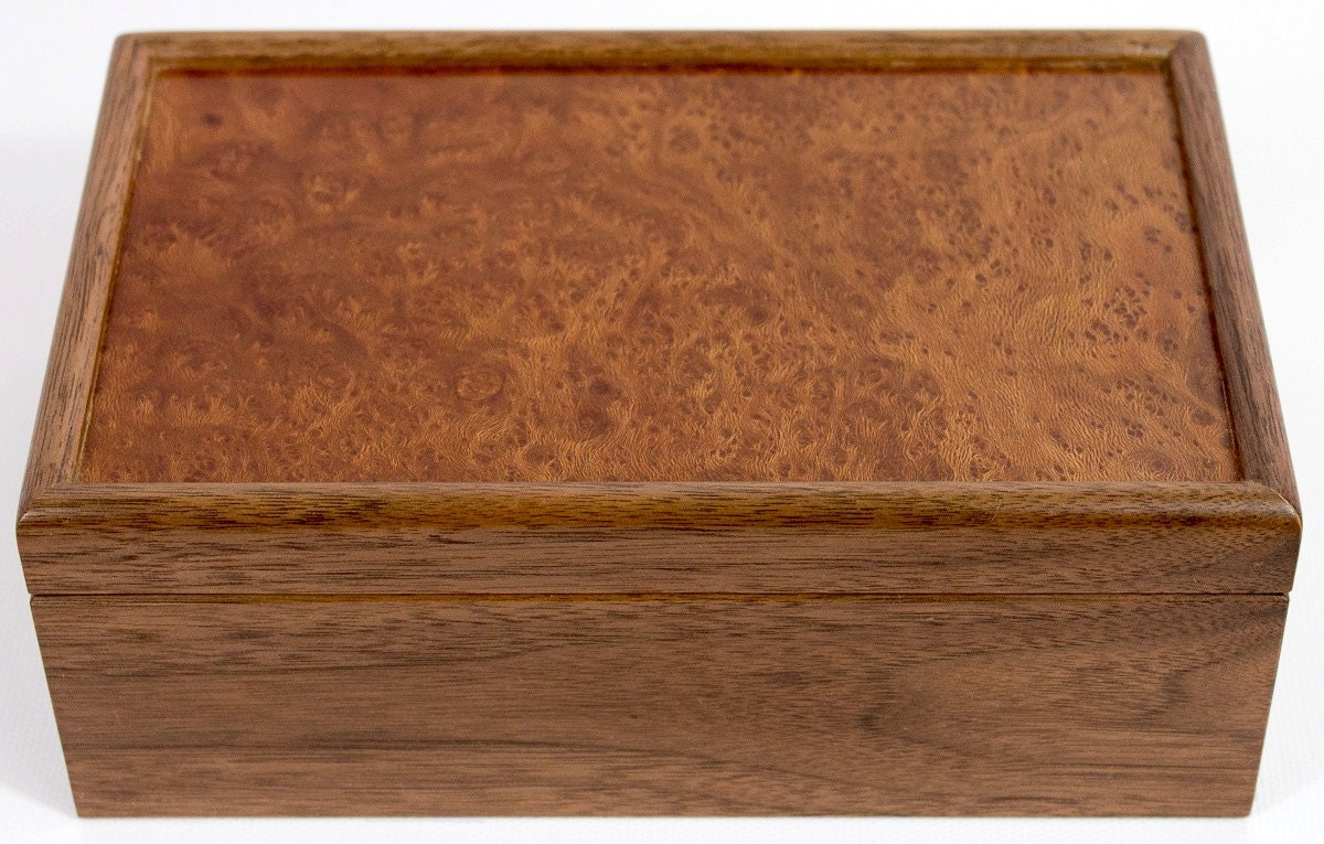 Black Walnut and Plane Tree Burl Keepsake Box