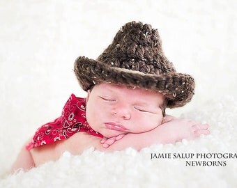 Newborn Photo Prop Baby Boy Cowboy Hat