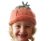 Pumpkin Hat - Soft Hand Knit - Child to Adult Sized - Ready to Ship