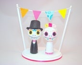Day of the Dead Kokeshi Doll Wedding Cake Topper