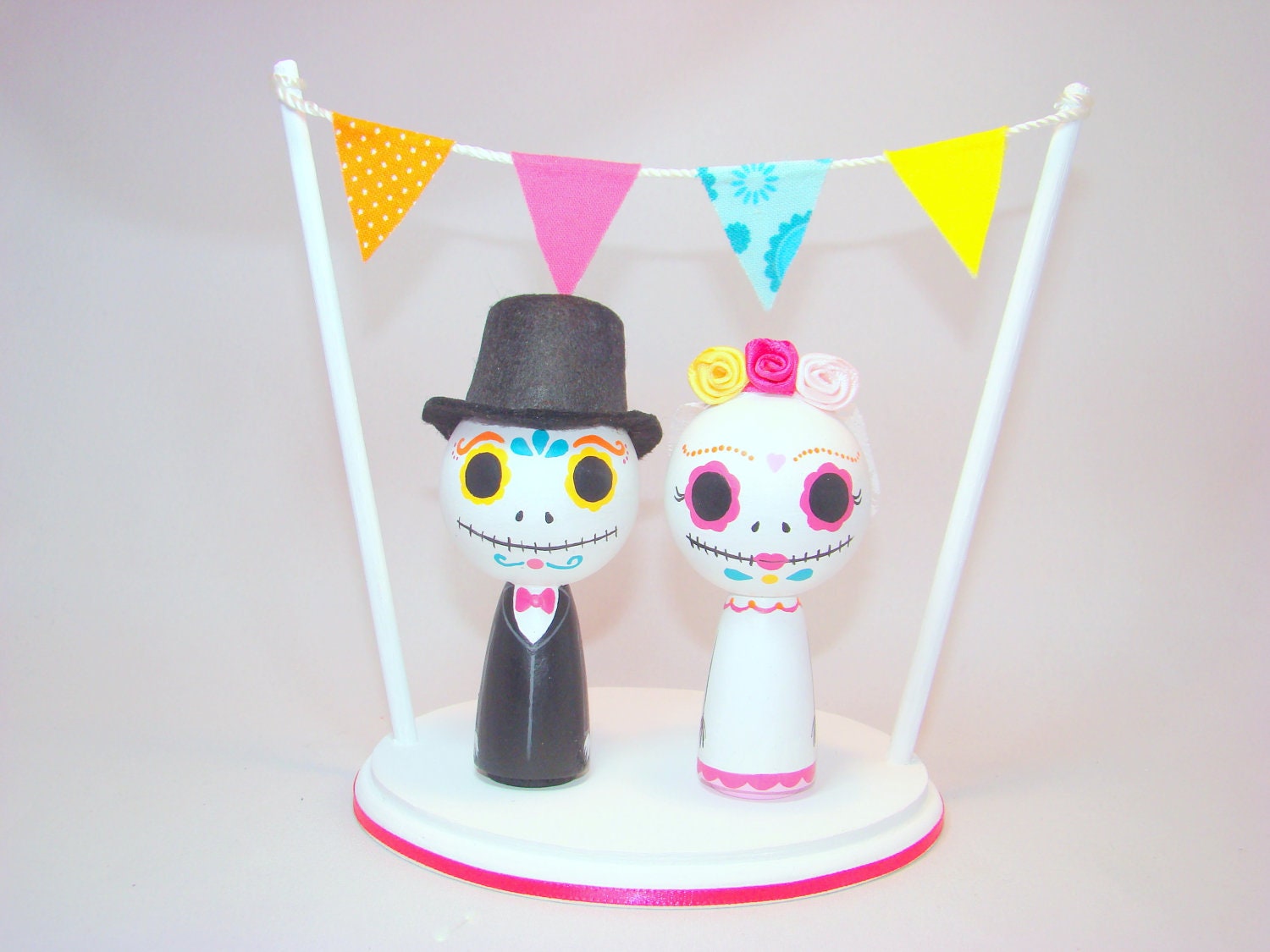 Day of the Dead Kokeshi Doll Wedding Cake Topper