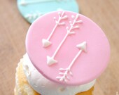 Hand Piped Arrow Edible Cupcake Toppers