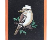 Black Velvet Painting - Australian Kookaburra - Animal Velvet Painting
