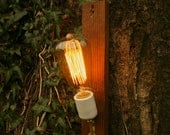 Wall Sconce Lamp Industrial Light Wood Lamp Lighting Cool Gifts for Men Edison Bulb Lamp - Weathered Wood and Filament Bulb Luke Lamp Co