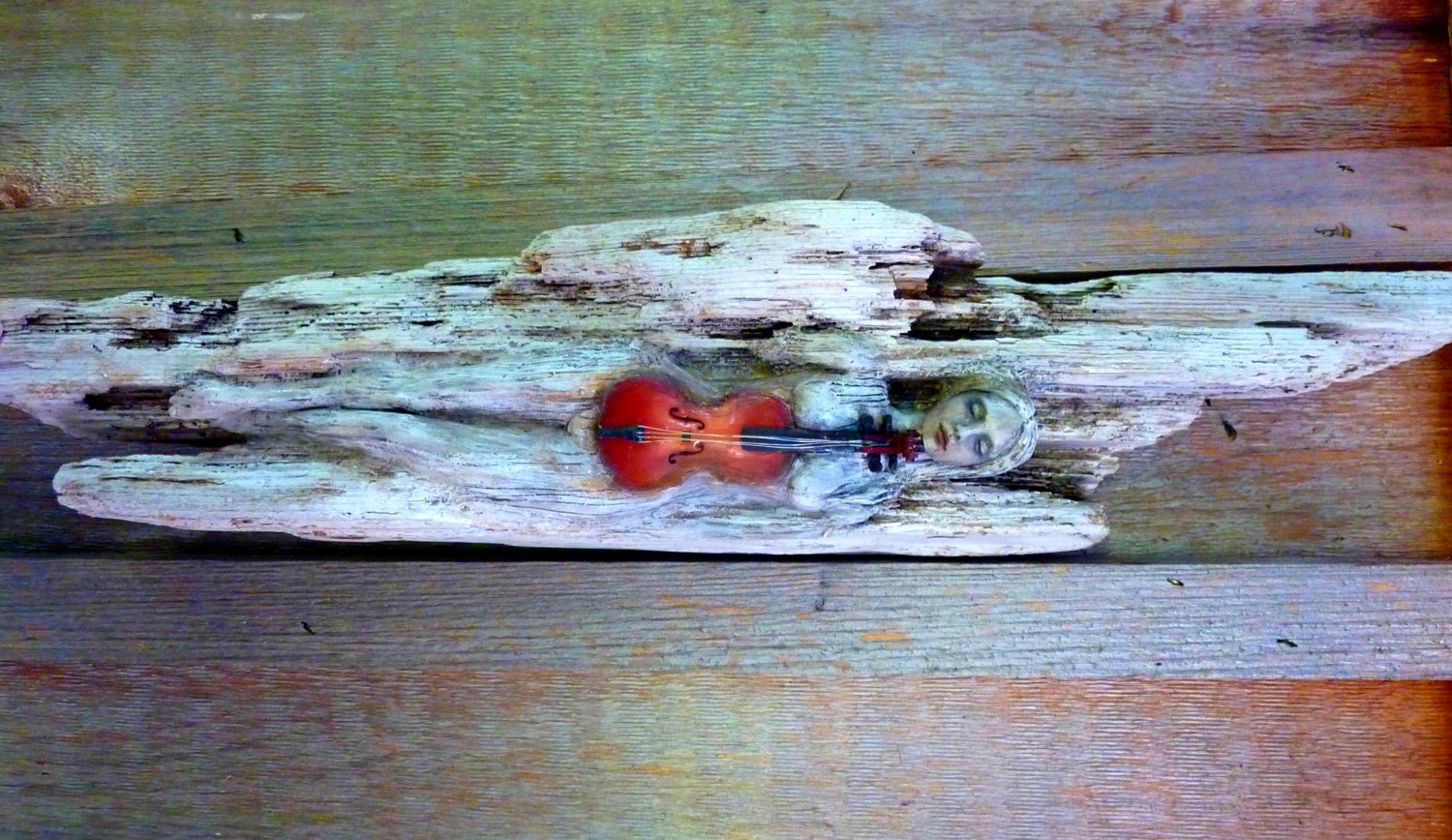 Spirit Of The Violin, Music In The Wood, Driftwood Woman by Debra Bernier