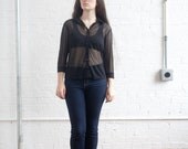 90s sheer black mesh top