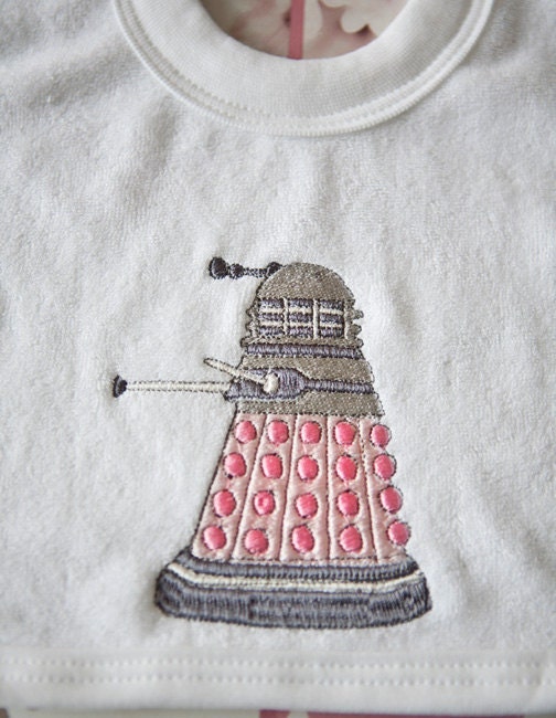 Dr Who Dalek Baby Bib pink or blue