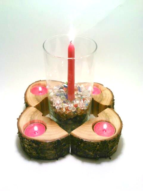 Log Candle Centerpiece, Log Candle Holder, Rustic Centerpiece, Log Centerpiece, Tea light Candle Holder