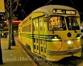 The Caddy Castro - San Francisco Yellow Castro Train Trolley Photography Print: 12x18