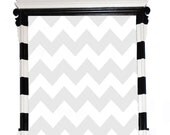 Vintage Black White Striped Chippendale Mirror