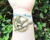 Hunger Games Mockingjay Charm Bracelet -- Girl on Fire