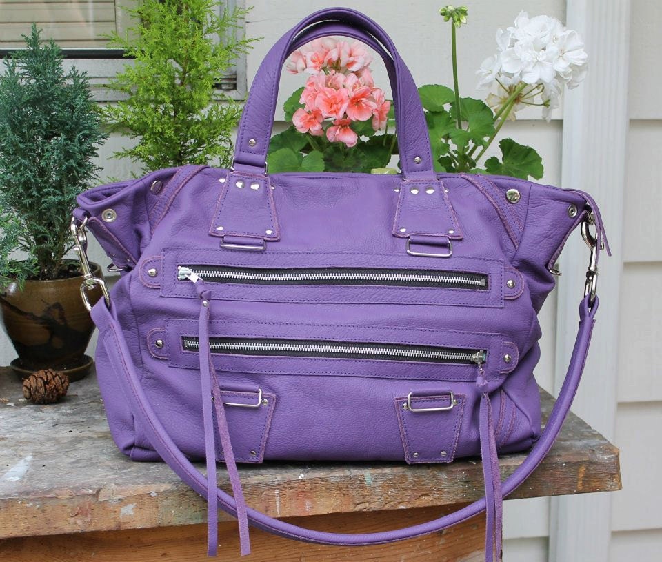 Double Zipper Bag in Purple