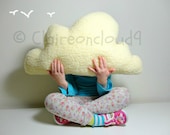 FLUFFY CLOUD PILLOW Cushion Cream Colour Faux Sheepskin Fleece Lovely Soft and Fluffy  - Baby Nursery, Childrens or home decoration