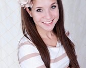 Handmade gold satin fabric flower headband - baby headband - adult headband - infant headband - hair accessories - photo prop - bow
