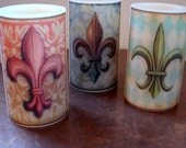 Fleur de Lis - Designer Flameless Candles with Timer - Home Holiday Wedding Party Gift Decor Il_170x135