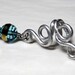 Vine w/ Blue Glass Dangle Ear Cuff