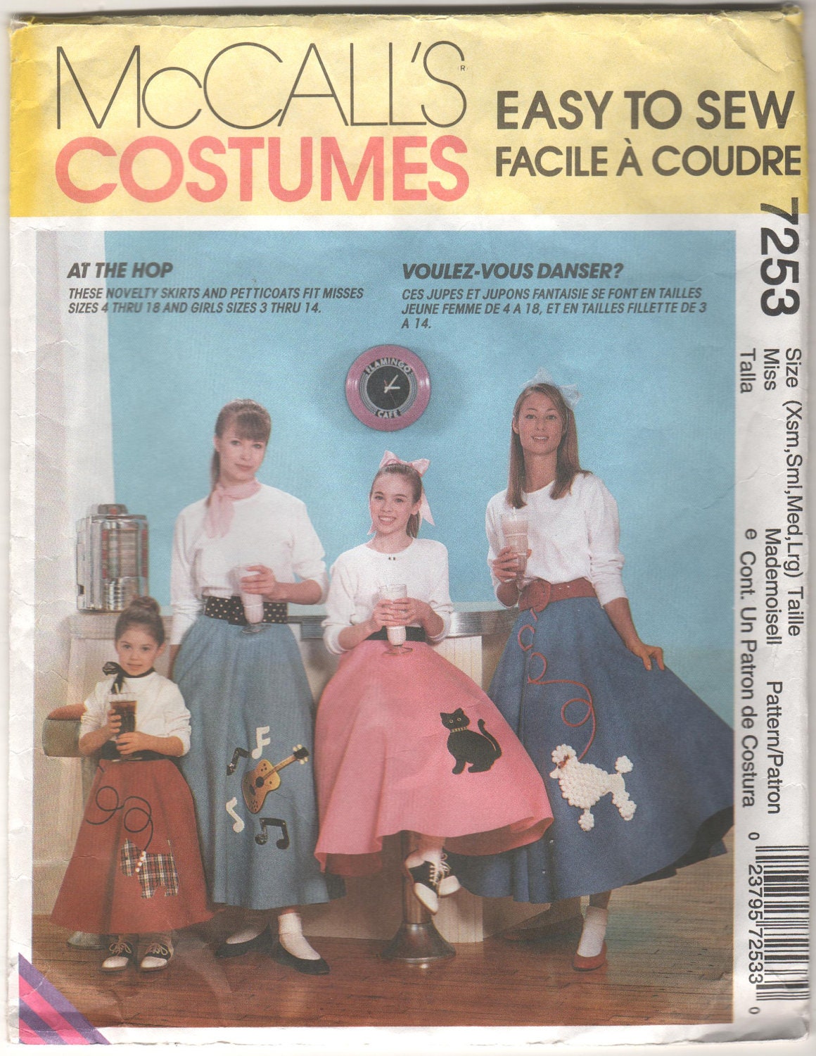 Girls' and Misses' Pull-on Skirt and Petticoat (Costumes) - OOP McCall's 7253