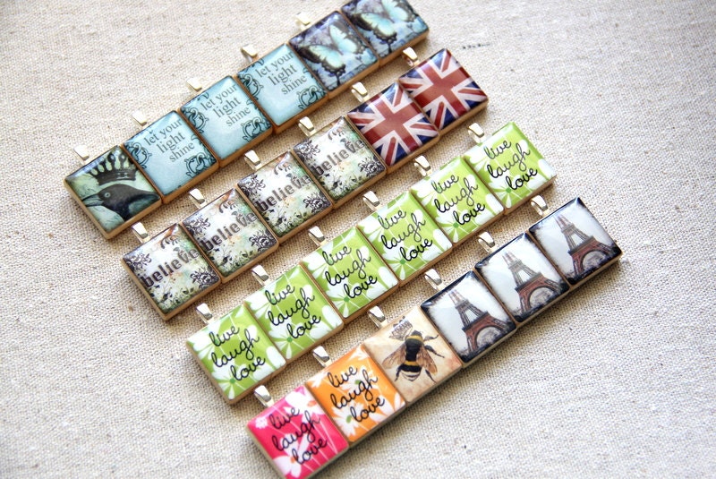 25 Scrabble Tile Pendants, Wholesale Jewelry, Choose Your Pendants