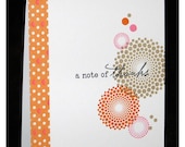 Thank You Card Set of 4 - Modern Colorful Dots