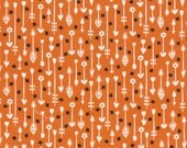 Organic Hearts and Arrows Pumpkin - Fat Quarter -  The Banks Orange for Across the Pond Cloud9 Fabrics