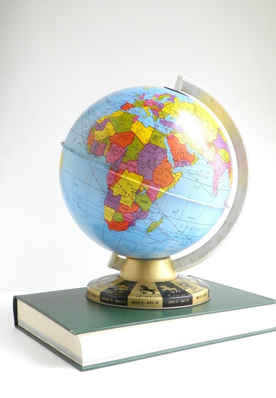20% off SALE-  Vintage World Globe