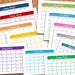 2013 12-Month Calendar - Colorful - Household Binder - INSTANT DOWNLOAD
