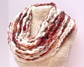 Sugar Maple Scarf Hand Crocheted Soft Chunky Bluefaced Leicester Knit Art Yarn