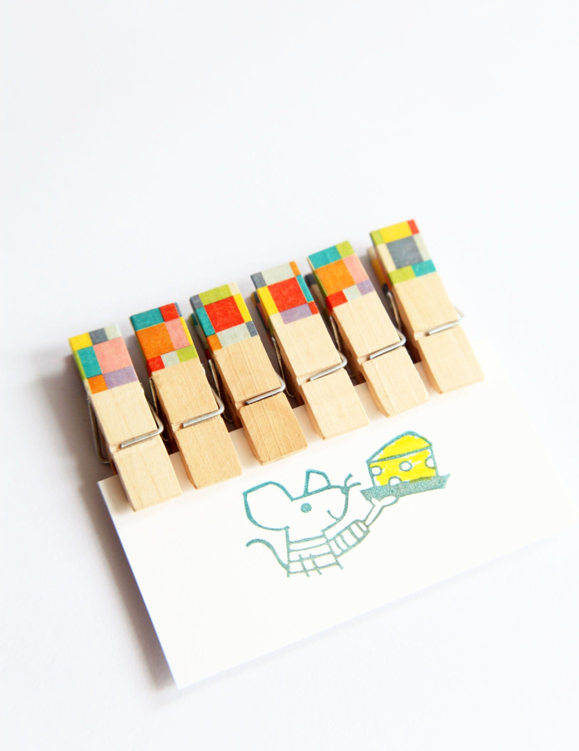 12 Wooden Cloth Clips - Clothespin Set - Mini Wood Clothes Pin - Wedding Party - Home Decoration - Wedding Decoration- Ready to Ship