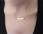 Gold plate necklace.  birthday gift ideas, sweet 16 gift, personalized jewelry, name plate necklace, name plate, bar necklace