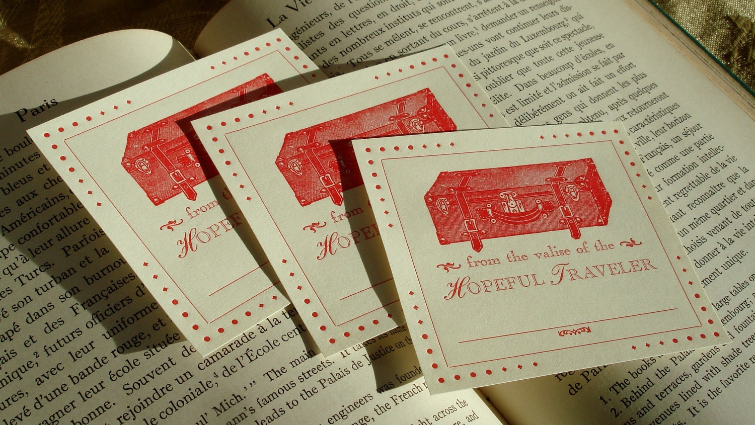 HOPEFUL TRAVELER Letterpress Bookplates 25 Pack